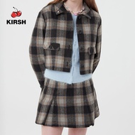[KIRSH] SMALL CHECK CROP JACKET |22AW | Women CROP JACKET | ZIP UP | Hoodie women |Korean Style | Ho