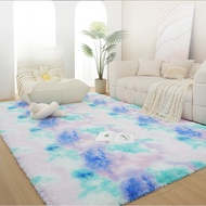 [New Product❤7Style]Tie-Dye Gradient Silk Wool Long Pile Carpet | Living Room Coffee Table Rug | Bed