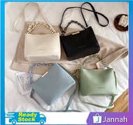 Jannah Korean Plain Square Travel Dinner Shoulder Tote Bag Sling Handbag Beg Tangan Wanita Kenduri 8