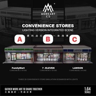 MoreArt匯藝MA 1:64一體式立體建築場景。便利店燈光版 Familymart 7-11 Lawson