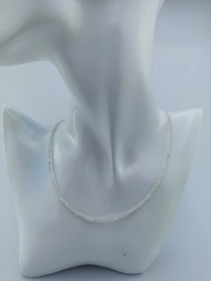 925 Sterling Silver Natural Beads Necklace  สร้อยคอลูกปัดใสธรรมชาติเงินแท้ 925 สร้อยคอแฟชั่น ใส่แล้ว