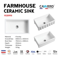 CAVARRO 32'' x 19'' Farmhouse Ceramic Sink - FG331910
