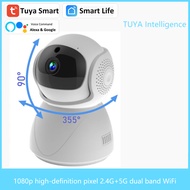 Dengar กล้องวงจรปิดการรักษาความปลอดภัยกล้อง IP Tuya 1080P กล้องวงจรปิดไร้สาย IP Wi-Fi ไร้สายติดตามอัตโนมัติแบบไร้สายในร่ม1ชุด