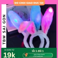 Long bunny ears headband with led light
