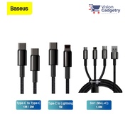 Baseus Tungsten Gold Fast Charging Data Cable 3in1 Type C to Type C PD iPhone Lightning 100W 1M 2M