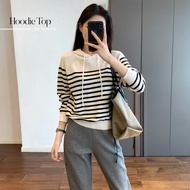 [DEAROLIN] Hoodie Top | Women's Knit Top Korean Top Women's Shirt Long Sleeve Basic Long Sleeve