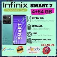 infinix smart 7 ram 7+ 64 GB batrai 5000 mah garansi resmi 1 tahun (imei tefdaftar)