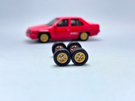 Z275 Custom Paint Rim Tayar Getah Rubber Wheels 5 Spoke Gold 10mm Medium Axle