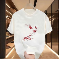 Korea Korea 2026 Heavy Street Wear Pure Cotton Printed Men's Short-Sleeved T-Shirt 2025 New Style Su