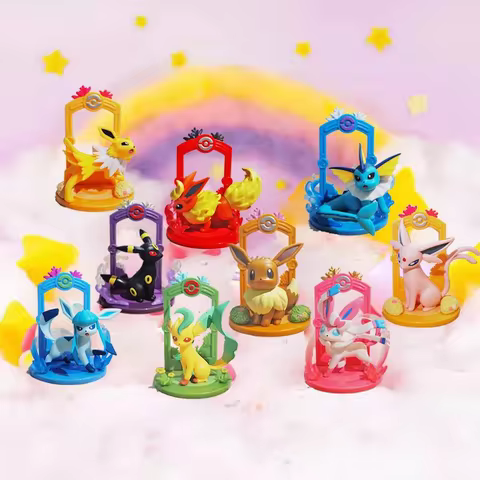 Genuine Pokemon Eevee Evolution Series Action Figures Blind Box - Includes Vaporon Flareon Espeon Um