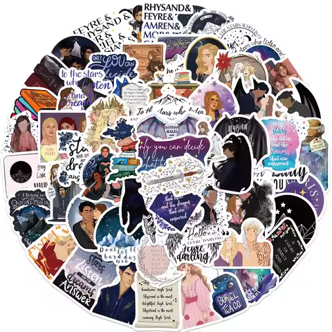 60Pcs Cartoon Acotar Merchandise Simple Stickers Cartoon Graffiti Stickers For Skateboard Scrapbooki