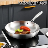 WISDOMEST Grade Pan, 304 Stainless Steel Pan Special Wok Frying Pan, Professional 0.23mm Thick Pan 3-layer Steel Pan Cooking Pot Wok Pan Household