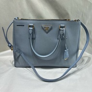 Prada Galleria天藍色中號殺手包可手提肩背