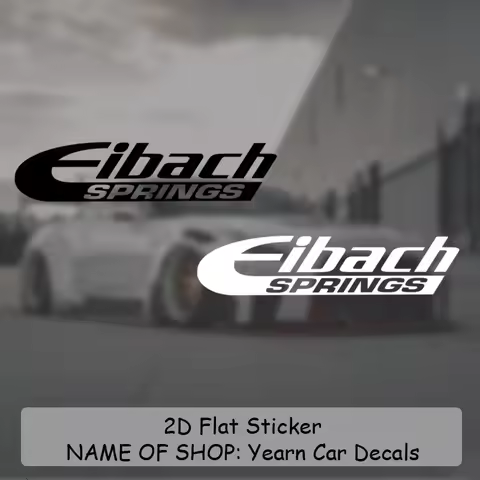 1PC Eibach Springs Logo Sticker Transparent Self-Adhesive Vinyl Decal Black White Red 2D Flat Car Au