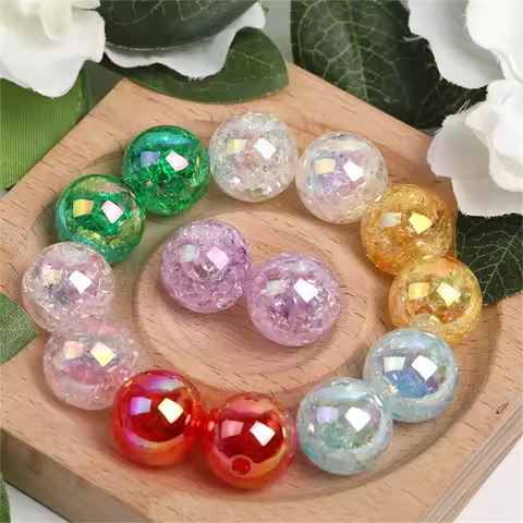 CH78 10Pcs 16mm Candy Color Acrylic Bright Burst Beads Colorful Diy Bracelet Pen Beads Jewelry Acces