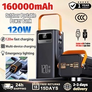 【SG STOCK】CCC 120W Powerbank 160000mAh Power Bank Built-in 2 Cables Super Fast Charging Outdoor Port
