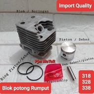 328 petak Cylinder Block Blok Komplit piston ring Mesin Potong Rumput 318 328 338 BG 328 yamamoto tanika daito firman