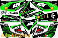 STIKER STRIPING LIS LES BODY MOTOR KAWASAKI KLX 150L / KLX S VARIASI SHARK HIJAU