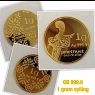 100% gold bar 999.9 (1 Gram)-Edisi Syiling Keris-