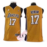 Los Angeles Lakers 17 Andrew Bynum Air cool Jersey