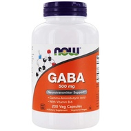 Foods - GABA with Vitamin B6 500 mg. - 200 Vegetable Capsule(s) NOW Foods - GABA with Vitamin B6 500