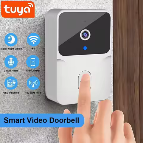 Tuya WiFi Doorbell Home Tuya WiFi Wireless Doorbell DC AC Battery Powered Camera Door Bell