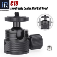 【Sleek】 Mini -Innorel C19 Cnc Metal Low Profile Tripod Ballhead Pan 90 Tilt Maxload 3kg For Phone/dlsr Camera/mini Holder