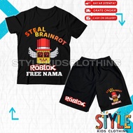 Children's T-shirt Set, Children's Pants, Steal Brainrot Admin Lucky Box, Free Name, Children's T-sh