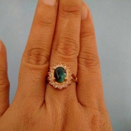 Batu Bacan Palamea Totol + Ring Titanium asli Bacan