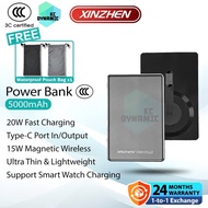 【3C Certified】Xinzhen PB50 5000mAh Powerbank Ultra Thin 20W Fast Charging Power Bank Magnetic Wirele