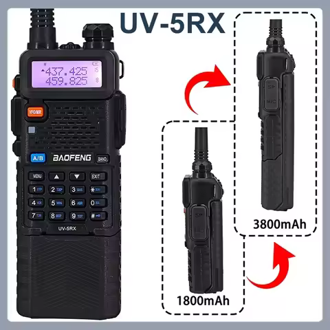Baofeng M-5R UV-5RX Walkie Talkie 5W Multi-Band 3800mah Type-C Charge Wireless Copy Frequency AM FM 