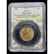Malaysia. 1 Ringgit. 1991. MDC Graded MS 64