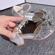 High-End Catwalk Girl Princess Model Performance Leather Shoes Crystal Shoes