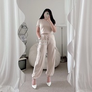 Deluna- Maurel Cargo Set - Setelan Atasan Jogger Cargo Wanita