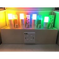 LED 10W BULB COLOUR  B-Y-R-G