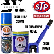 STP MOTORCYCLE 100ML CHAIN LUBE /60ML OIL TREATMENT /CHAIN BRUSH  100% ORIGINAL STP