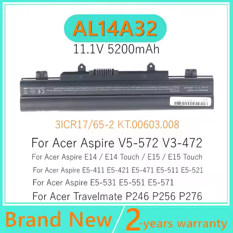 Laptop Battery For Acer Aspire E14 E15 E5-411 E5-511 E5-531 E5-551 E5-571 Touch 31CR17/65-2 KT.00603