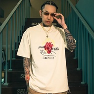 Pure cotton summer trend ins trendy brand men/women clothes versatile print boys half sleeves T-shir