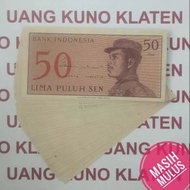 Gress Mulus Asli 50 SEN Sukwan Tahun 1964 Seri Sukarelawan Dwikora uang kuno kertas Duit Lama Indonesia 0,5 Rupiah Setengah