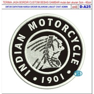 HD-55 INDIAN MOTORCYCLE 1901 PATCH EMBROIDERED LOGO MOTORCYCLE/RACING
