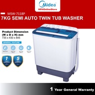 Midea Semi Auto 6.0kg / 7.0kg Washing Machine MSW-6008P MSW-7118P Mesin Basuh 半自动洗衣机