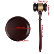 Delicate Wood Gavel Handmade Wooden Auction Hammer Wood Gavel+Sound Block for Lawyer Judge Auctionee