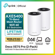 TP-Link Deco XE75 Pro AXE5400 Tri-Band Mesh Wi-Fi 6E System คลื่นความถี่ 6 GHz Port 2.5Gbps AI-Drive