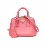PRADA tophandle貝殼包Mini粉色牛皮肩背包