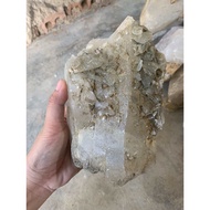 Original rough white quartz stone for home decoration, high energy purification 17cm, weight 1.6kg (