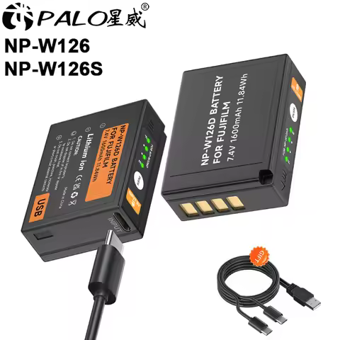 PALO USB NP-W126S NP-W126 Battery For Fujifilm Fuji X100F X-PRO1 X-PRO2 X-A1/A2/A3/A10 X-E1 X-E2 X-E