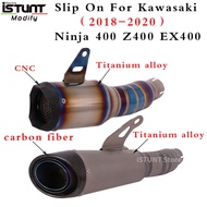 For Kawasaki Ninja 400 Z400 2018 - 2020 Motorcycle GP Exhaust Muffler Titanium Alloy Racing Exhaust escape Moto Mid Link