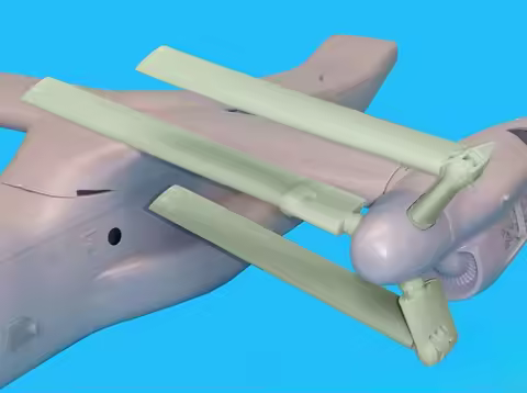 1/48 Scale Die-Cast Resin Aircraft Parts Model Assembled Kit V-22 Osprey Propeller Blades Model Unas