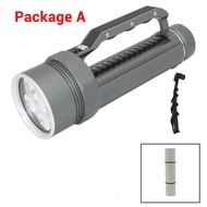 ไฟฉายดำน้ำ LED XHP70.2 สว่างที่สุด 26650 32650 กันน้ำ 100 เมตรใต้น้ำ 10000lm สกูบา 6*xhp70 .2 โคมไฟด