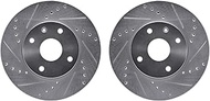 Dynamic Friction Company Front Brake Rotors Drilled and Slotted Silver - 7002-72031